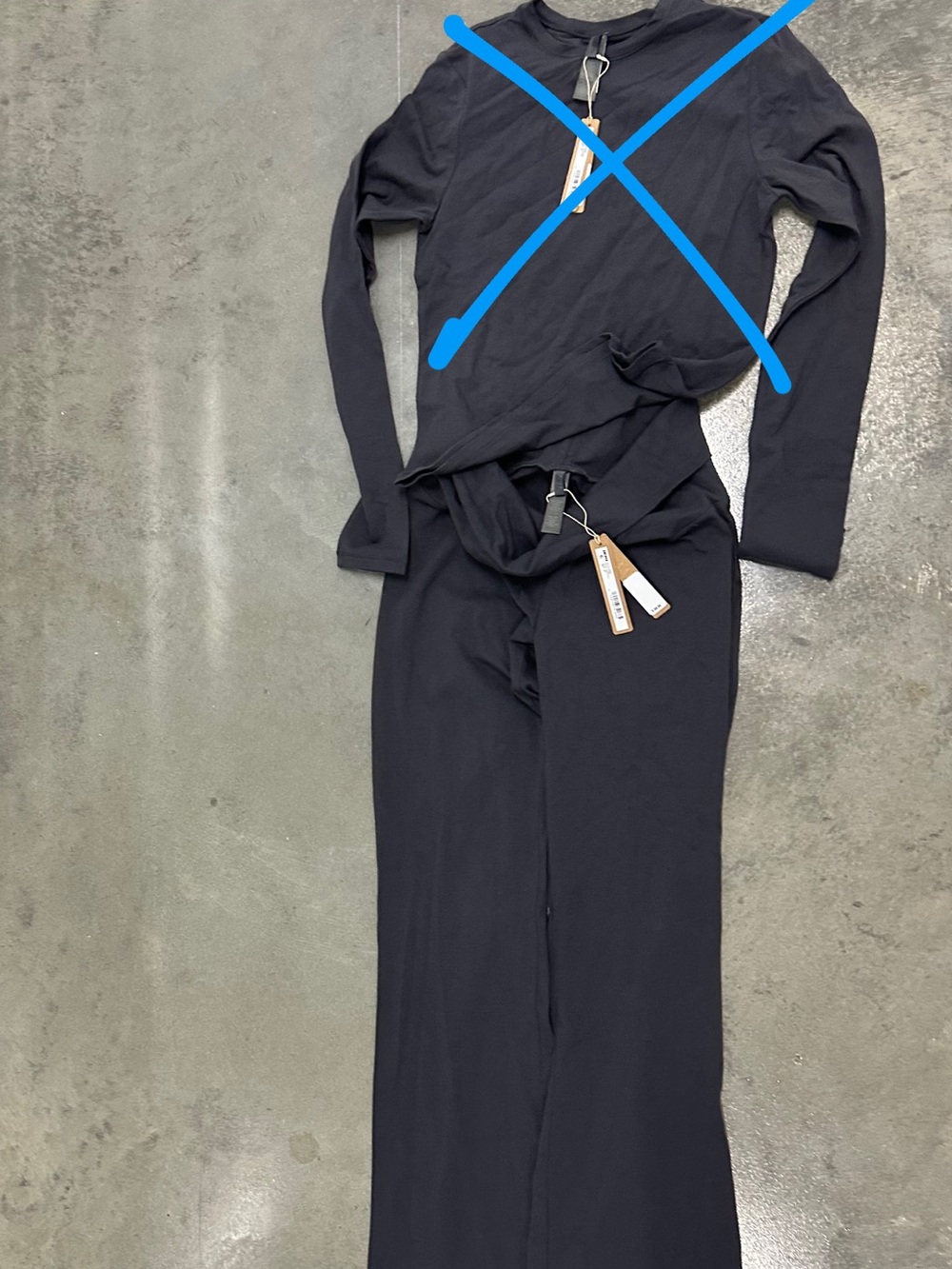 Skims Black Lounge Set Long Pants